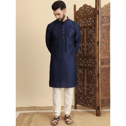 HERE&NOW Men Embroidered Thread Work Handloom Kurta-picture-35