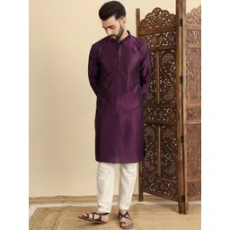 HERE&NOW Men Embroidered Thread Work Handloom Kurta-picture-29