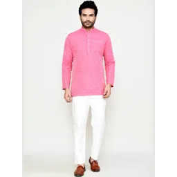 HERE&NOW Men Ethnic Motifs Printed Jacquard Kurta-picture-33