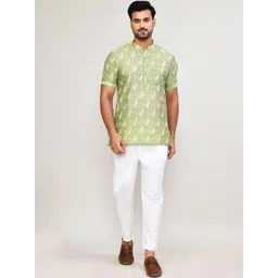 HERE&NOW Men Ethnic Motifs Printed Jacquard Kurta-picture-39