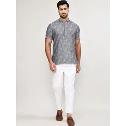 HERE&NOW Men Ethnic Motifs Printed Jacquard Kurta-picture-34
