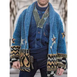 HERE&NOW Men Fashion V-Neck Self Design Sweaters-picture-26