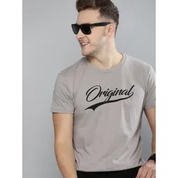 HERE&NOW Men Grey Typography Printed T-shirt-picture-29