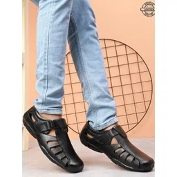 HERE&NOW Men Leather Comfort Sandals-picture-24