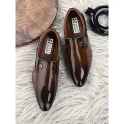 HERE&NOW Men Leather Slip On Formal Shoes-picture-39