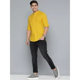 HERE&NOW Men Mustard Slim Fit Casual Shirt-picture-20