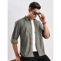 HERE&NOW Men Opaque Striped Casual Shirt-picture-16