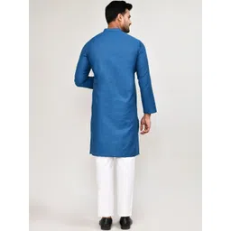 HERE&NOW Men Printed Jacquard Handloom Kurta image 3