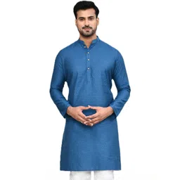 HERE&NOW Men Printed Jacquard Handloom Kurta image 1