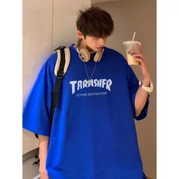 HERE&NOW Men Printed Round Neck Oversized Tshirt-picture-29