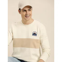 HERE&NOW Men Pure Cotton Colourblocked Sweatshirt-picture-33