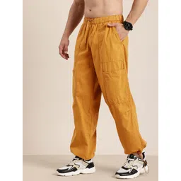 HERE&NOW Men Pure Cotton Relaxed Fit Cargo Joggers-picture-20