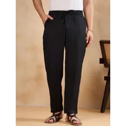 HERE&NOW Men Relaxed High-Rise Easy Wash Trousers-picture-36