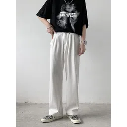 HERE&NOW Men Relaxed Straight Leg Straight Fit High-Rise Pleated Trouser-picture-39