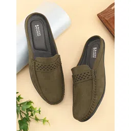 HERE&NOW Men Round Toe Suede Mules-picture-30