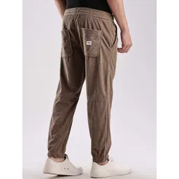 HERE&NOW Men Self Design Corduroy Joggers Trousers image 2