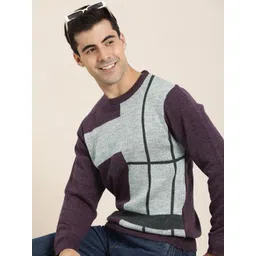 HERE&NOW Men Self Design Pullover-picture-15