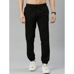 here&now Men Slim Fit Black Cotton Blend Trousers-picture-10