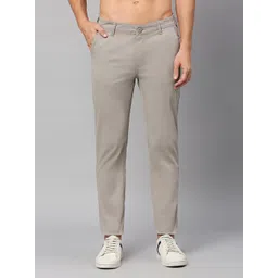 HERE&NOW Men Slim Fit Cotton Chinos Trousers-picture-39