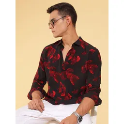 HERE&NOW Men Slim Fit Floral Opaque Printed Casual Shirt-picture-24