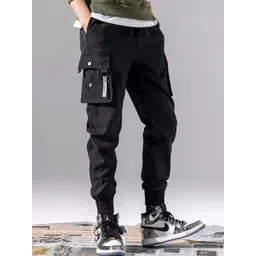 HERE&NOW Men Slim Fit Joggers Trousers 3003961-Black-picture-39