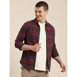 HERE&NOW Men Slim Fit Opaque Checked Casual Shirt-picture-13