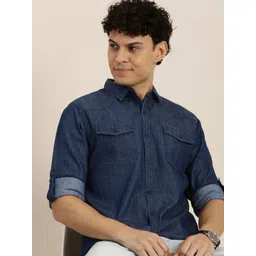 HERE&NOW Men Slim Fit Solid Casual Shirt-picture-41