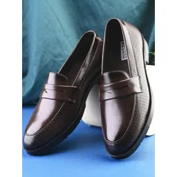 HERE&NOW Men Solid Leatherette PU Loafers-picture-38