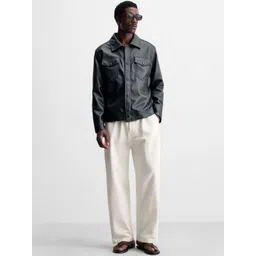 HERE&NOW Men Solid Long Sleeves Flap Pockets Jacket-picture-12