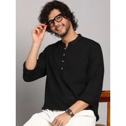 HERE&NOW Men Solid Straight Kurtas-picture-33