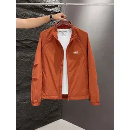 HERE&NOW Men Spread Collar Solid Casual Bomber Jacket-picture-35