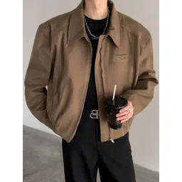 HERE&NOW Men Spread Collar Solid Casual Tailored Jacket-picture-10