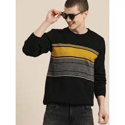 HERE&NOW Men Striped Acrylic Pullover-picture-37