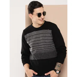 HERE&NOW Men Striped Acrylic Pullover-picture-34