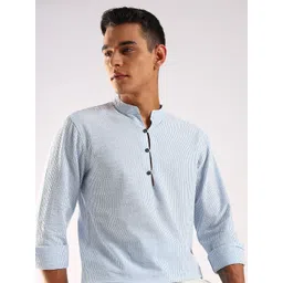 HERE&NOW Men Striped Daily Cotton Straight Kurta-picture-39