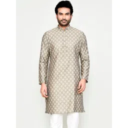 HERE&NOW Men Striped Jacquard Kurta-picture-25