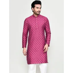 HERE&NOW Men Striped Jacquard Kurta-picture-25