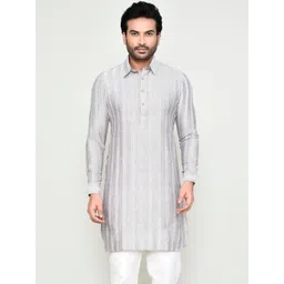 HERE&NOW Men Striped Jacquard Kurta image 1