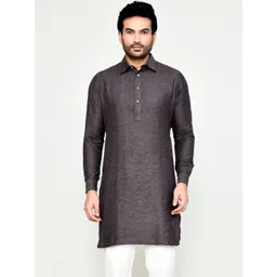 HERE&NOW Men Striped Jacquard Kurta image 1