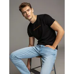 HERE&NOW Men Typography Printed Bio Finish T-shirt-picture-39