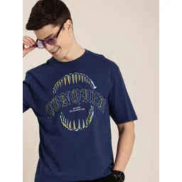 HERE&NOW Men Typography Printed Pure Cotton T-shirt-picture-32