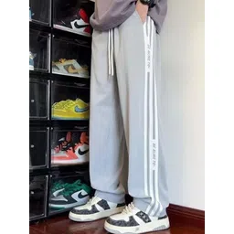 HERE&NOW Men Wide Leg Mid Rise Side Stripes Track Pants-picture-10