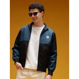 HERE&NOW Mock Collar Colourblocked Bomber Jacket-picture-31
