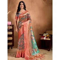 HERE&NOW Multi Printed Art Silk Sarees-picture-34