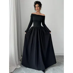 HERE&NOW Off-Shoulder Gown Maxi Dress-picture-32