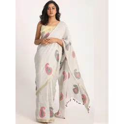 HERE&NOW Paisley Handloom Jamdani Saree-picture-39