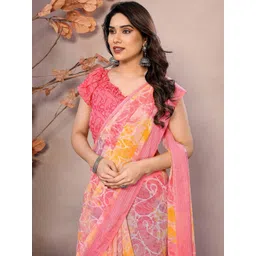 HERE&NOW Paisley Printed Zari Pure Georgette Saree-picture-22