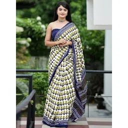 HERE&NOW Paisley Pure Cotton Bhagalpuri Saree-picture-38