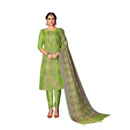 HERE&NOW Paisley Woven Design Unstitched Dress Material-picture-30