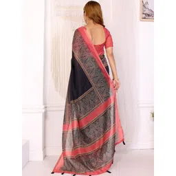 HERE&NOW Paisley Zari Linen Blend Saree image 4